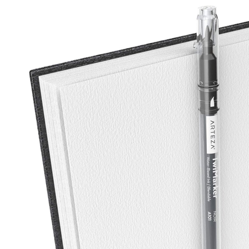 ARTEZA Watercolor Sketchbook 2-Pack, 64 Pages Each, 9x12 Inches â€“ Spiral-Bound, 140 lb Cold Press Paper, Black Hardcover for Watercolor & Mixed Media - Image 3